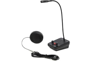 CYSSJF Intercomunicador Ventanilla, Interfono para Ventanilla de Boletos,Interfono Oficina, Sistema de Intercomunicador con Altavoz de Ventana para Banco/Hospital/Clínica (3 Vatios/2 Vías/Volumen Ajustable)