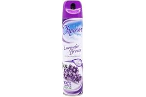 Charm Lavender Breeze Air Freshener Spray 240ml x 1 – Long Lasting Odour Eliminator, Relaxing Floral Scent for Home & Bathroom Room Freshenerwith Welari Thank You Card | (1 Pack)