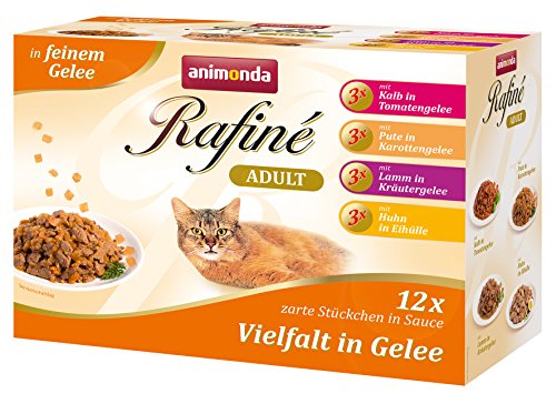 Animonda Rafiné adult, Feuchtfutter für ausgewachsene Katzen, 4 Multipacks à 12 x 100 g