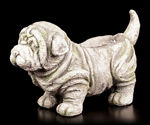 Gartenfigur Hund als Pflanztopf – Figur Garten Deko Stein-Optik - 2