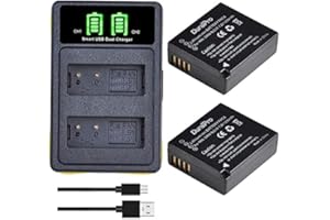 DuraPro 2Pcs DMW-BLE9 DMW-BLE9E DMW-BLG10 DMW-BLG10E Battery + Dual USB Charger for Panasonic Lumix DC LX100 II GX9 TZ200 TZ95 TZ90 DMW TZ100 TZ80 GF6 GX7 GX80 LX100 S6