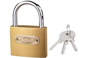 ECVV 1 Pack Padlock Waterproof Solid Brass Lock 63MM - Padlock with Keys for Sheds | Storage Unit | School | Gym Locker | Fence | Toolbox | Hasp Storage |
