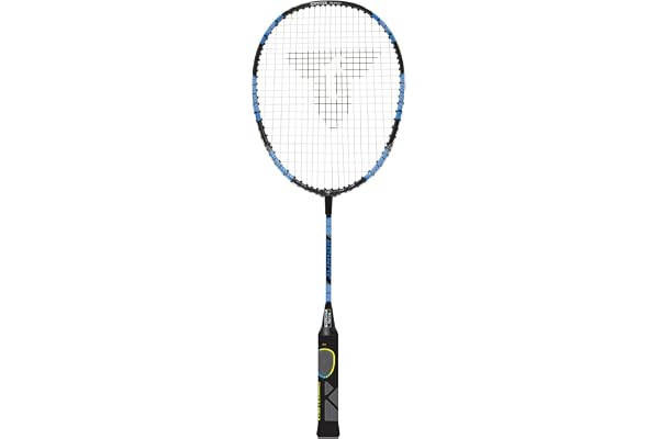 Talbot-Torro Raquette d'apprentissage de Badminton ELI Junior, Longueur Raccourcie 58 cm, Poignée d'apprentissage, Tête en Forme de Goutte, idéale pour Le Sport et l'Entraînement Scolaire