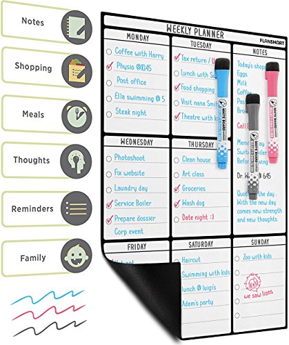Pizarra planificador semanal magn tico de borrado en seco en formato A 3 - Gran tablero de notas con un im n fuerte y flexible tanto para adultos como para ni os - Pizarra blanca practica de Plan Smart reviews Pizarra planificador semanal magn tico de borrado en seco en formato A 3 - Gran tablero de notas con un im n fuerte y flexible tanto para adultos como para ni os - Pizarra blanca practica de Plan Smart