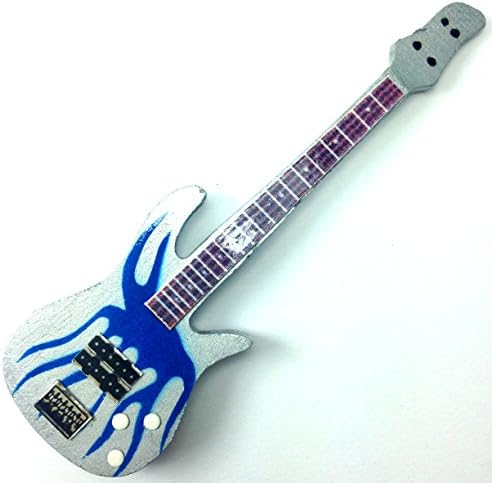 Mini guitar magnet Ibanez Bass Blue Flame Robert Trujillo Metallica