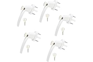 SOTECH 5 pièces Poignées de fenêtre BRIS (151 x 28,5 x 62 mm) blanc verrouillable incl. 2 clés Sécurité de fenêtre en aluminium