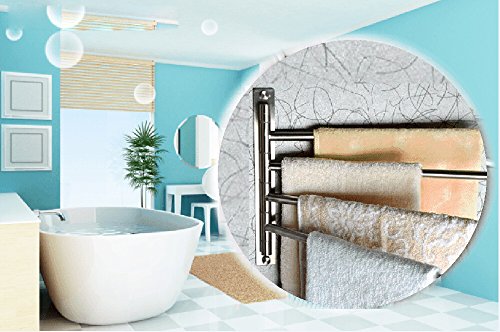 BTSKY ™ neue Edelstahl zur Wandmontage, Handtuchhalter für Badezimmer/Küche, Extra lang, mit 4 Stangen schwenkbar - 7