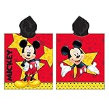 toallas playa bebe decathlon Tamaño: 60 x 120 cm Jerry Fabrics Toalla de Poncho con Capucha para Niños, Diseño Mickey And Friends, Algodón, Multicolor, 60x60x1 cm