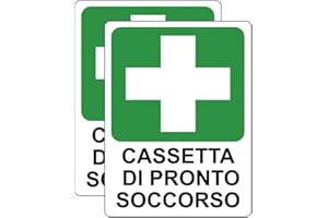 Haobase 2 Pezzi CASSETTA DI PRONTO SOCCORSO Cartello Etichetta - Vinile Autoadesivo (20 cm x 15 cm)