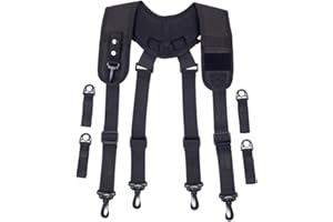 tuwiwol Ceinture à outils réglable - Indispensable pour tous les amateurs de bricolage Ceinture à outils réglable rembourrée pour hommes en nylon X Type Tactics Bretelles, noir