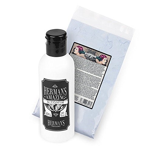 Herman's Amazing Direct Hair Color Bleach Kit Including Bowl Gloves & Brush White