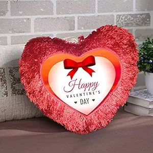 DreamVio Love Heart Shape Valentine's Day Gifts Fur Cushion,Plush Pillow for Gifting on Birthdays,Anniversaries Color - Red (Size- 15x17 inch) Shape 6