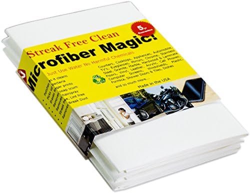 Streak Free Microfiber Cloth Clean Any Surface with Just Water Eco Friendly Environmentally Safe Large 16 inch Perfect For Window, Mirror, Kitchen Counter, Appliances, Car, Cycle, TV Screen (3 Pack)