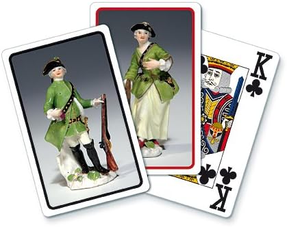 Luxury Bridge Cards: Meissen - historic/vintage figurines "Hunters"