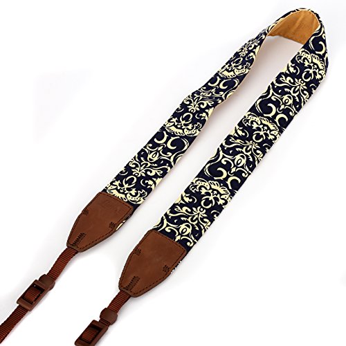 LYNCA LL-10 bandouli  re sangle de cou sangle d   paule amovible avec dessins d impression de fleurs pour tous les appareils photo dslr Canon Nikon Sony Olympus Pentax etc