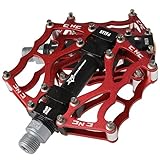 ROCKBROS Pedali Bicicletta, asse CNC da 9/16&nbsp;pollici in alluminio con cuscinetti sigillati per Mountain Bike/bici da strada/da passeggio, Rot, 90mm X 85mm X 15mm