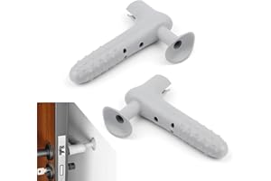 Protector Silicona Puerta, GEBAUM 2 piezas Gris Protector de Manilla Puerta, Con Ventosa, Antiestático Protector de Pomo de Puerta para Hogar Escuela Oficina