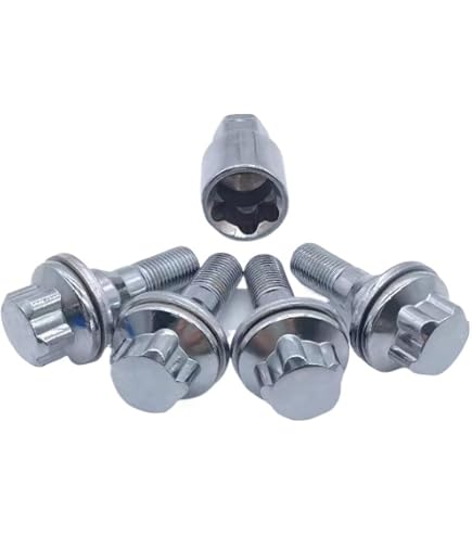 Écrous Antivol Pour Jantes - 4 Pièces M12x1.25 - 17mm - Siège Plat - Compatibles Peugeot 206, 207, 307, 308, 406, 407, 607 - 4