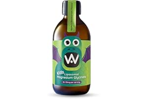 WELL ACTUALLY Kids Liposomal Magnesium Glycinate (250 ml) – Great Tasting Mighty Liquid Magnesium Supplement for Children | Sleep, Energy & Brain Support – Vegan, Apple & Blackcurrant