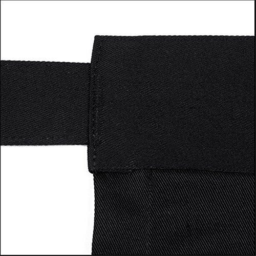 CAOLATOR Unisex Taille-Schürze Kochen kurze Schürze Kellner-Schürze mit Doppel-Seitentaschen Gaststätte-Bistro-Fertigkeit-Garten-halben Schürzen (Schwarz) - 3