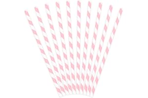 PARTYDECO Lot de 10 pailles en papier, 19 cm, jetables, pour cocktail, boissons, décoration de fête