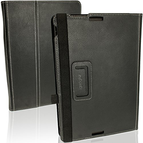 igadgitz Schwarz PU Ledertasche Hülle Folie für Asus Transformer Pad TF103C 10,1 Zoll mit Multi-Winkel Betrachtungs + Stylus-Stift Elastischen Halter + Displayschutzfolie - 2