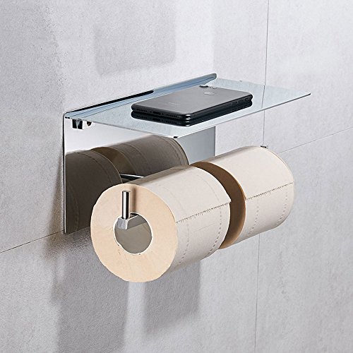 Preisvergleich Produktbild Pointth Hochwertige Rost Beweis Massiv Messing Papier Handtuchhalter Doppelte Toilettenpapierhalter Bad Tissue Box Hotel Badezimmer Anhänger Handy Stand