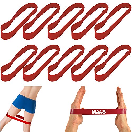 10 PEZZI Msd BAND LOOP - ROSSO - MEDIO elastico CHIUSO fascia Pilates Yoga Fitness
