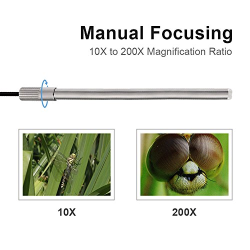 USB Mikroskope,Teslong Android Handheld USB Digital Mikroskop 200 facher VergrÃ¶ÃŸerung IP67 Wasserdichte Inspektionskamera mit , 6 LEDs, UnterstÃ¼tzung Android OTG Smartphone PC