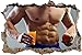 Produktbild Pixxprint 3D_WD_S2311_92x62 Sportliche Körperfigur Wanddurchbruch 3D Wandtattoo, Vinyl, Bunt, 92 x 62 x 0,02 cm