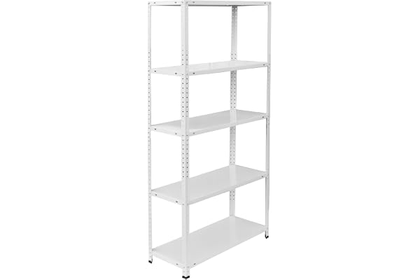 Relaxdays lagerhylla, stål, HBT: 150x75x30 cm, 200 kg, 5 hyllplan