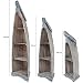 Produktbild Regal in Bootsform Badregal Bootsregal Boot Regal Bücherregal Bücherschrank Standregal Aufbewahrung 210 cm Albesia Holz Braun Blau