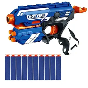 vGRASSP Toy Gun for Kids Boys - Manual Foam Blaster Gun - Safe and Long Range - 10 Soft Bullets (Multicolour)