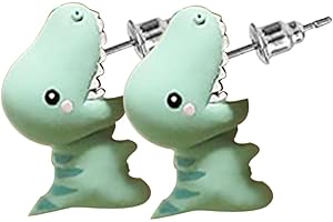 Tixiyu Boucles d'oreilles mignonnes en forme d'animal - Boucles d'oreilles en forme de dinosaure 3D - Boucles d'oreilles en argile polymère simples faites à la main pour filles