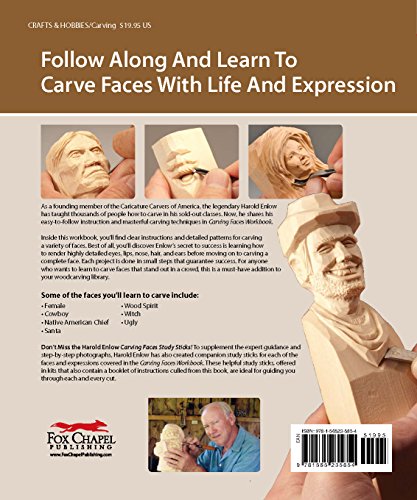 Carving Faces Workbook: Learn to Carve Facial Expressions and Characteristics With the Legendary Harold Enlow