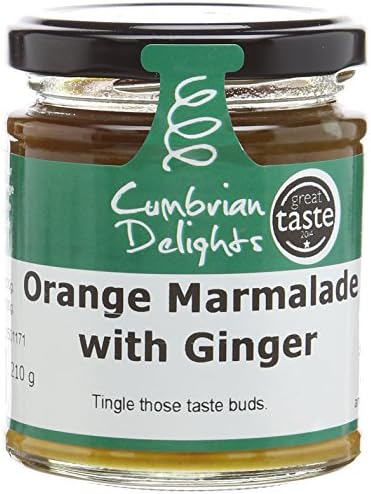 Cumbrian Delights Orange Marmalade with Ginger 210 g (Pack of 2)