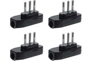 ZOREI 4 Pezzi Spina Salvaspazio, Spina Elettrica 90 Gradi, Spina Laterale Con Uscita Cavo 90° (Spina Piccola 10A 90 Gradi, Nero)