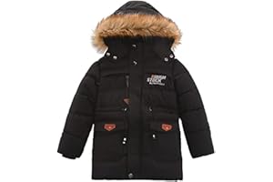 Lengender Chaqueta Niños Invierno Abrigo de Plumas con Capucha Ropa Piel sintética Jacket Parka Felpa acolchada Cálidos