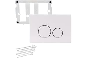 kör4u Betätigungsplatte für Geberit Spülkasten Sigma UP300, UP320 & Delta UP100, runde Taster (weiß/chrom glänzend)