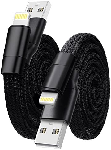 WorCord [Auto Storage] Lightning Cable 2 Pack 0.6 M Nylon Braided eter Magic USB to Lightning Data and Sync Cable Retractable Charge Cable Short For iPhone 7 Plus 6S 6 SE 5S, iPad Mini Air Pro, iPod – Black