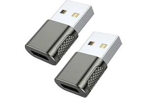AuviPal Adaptador USB C Hembra a USB Macho, Paquete de 2, Cable USB Tipo C a Convertidor de Cargador USB A para Apple Watch, iPhone, AirPods, iPad y más