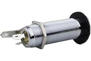 Guyker Stereo Long Threaded Output Jack - Barrel Cylinder Input Output Jacks Plug Sockets 6.35mm for Electric Guitar Bass (1 Piece, Chrome)