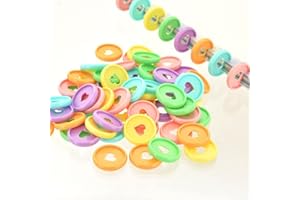 Bessy shop 90 Pcs Plastic Loose Leaf Binder Discs, 6 Colors Discbound Expansion Discs Heart Binder Rings for for Add Extra Pages, DIY Notebooks Planners (24mm)