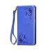Produktbild Lonchee Samsung Galaxy J7 (2015) Wallet Tasche Brieftasche Schutzhülle , geprägten Design Hochwertige PU Leder Folio Tasche Case Hülle im Bookstyle mit Standfunktion Kredit Kartenfächer (blau)
