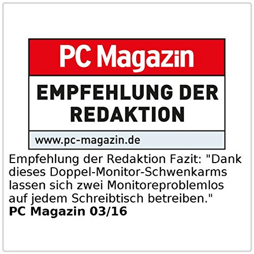 General Office Gasgefederter Doppel-Monitor-Schwenkarm GSA-27.duo, bis 69 cm (27″) - 5