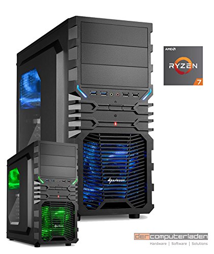 dercomputerladen Gamer Aufrüst PC System AMD, 7-1700X (Ryzen) 8x3,4 GHz, 16GB RAM (Grafikkarte notwendig)
