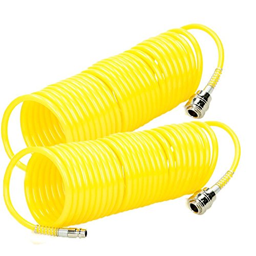 ECD Germany 2 x 7,5 m 15 m Druckluftschlauch Druckschlauch Luftschlauch Druckluft Spiralschlauch