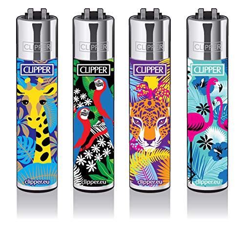 Clipper® - Set di 4 accendini con Animali Tropicali