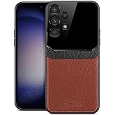 Zebana Samsung Galaxy A23 ile Uyumlu Kılıf Zebana Lens Deri Kılıf Kahverengi