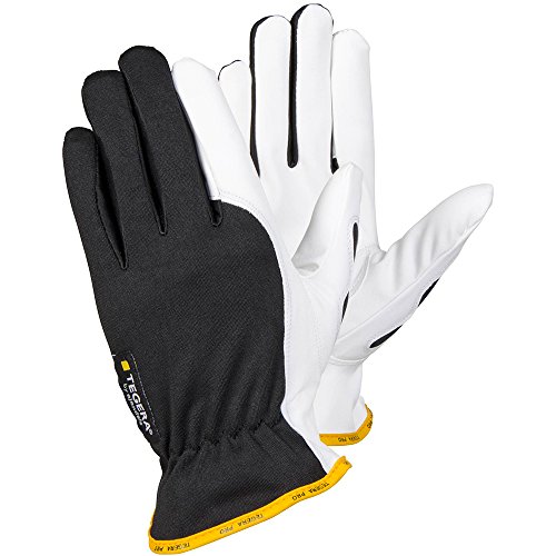 Ejendals Handschuh "Tegera 9101" aus Synthetikleder, Größe 8, 1 Stück, schwarz/weiß/gelb, 9101-8